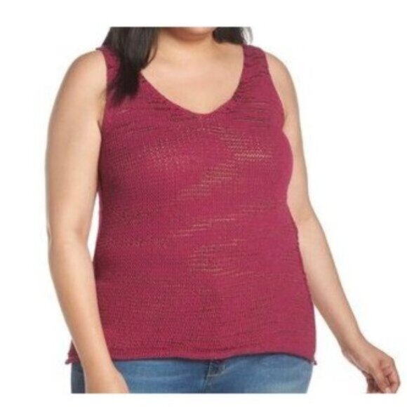 Caslon Sweater Purple Fuchsia Tank Top - Picture 4 of 8